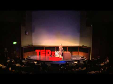 Melissa Reiner demonstrating musical ideas during her TEDx talk